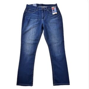 NWT Lee Easy Fit Bella Skinny Leg Jeans Women 14 Medium Blue Denim Dark Wash NWT